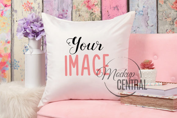Download Pretty Square Living Room Mockup Pillow - Mockup Collection