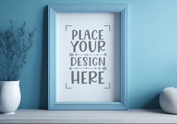 Download Blue Wall Mockup, Poster Mockup - Mockup Collection